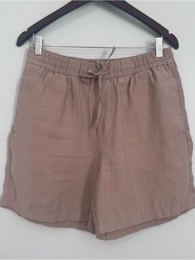 Zara Elastic Waist Shorts in Taupe
